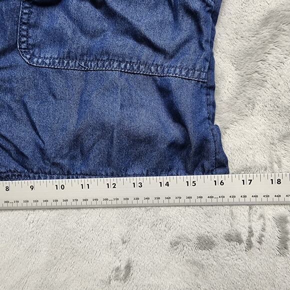 Time and Tru Shorts Womens XXXL (22) Blue Pull On Chambray Frayed Hem Drawstring - Picture 9 of 10